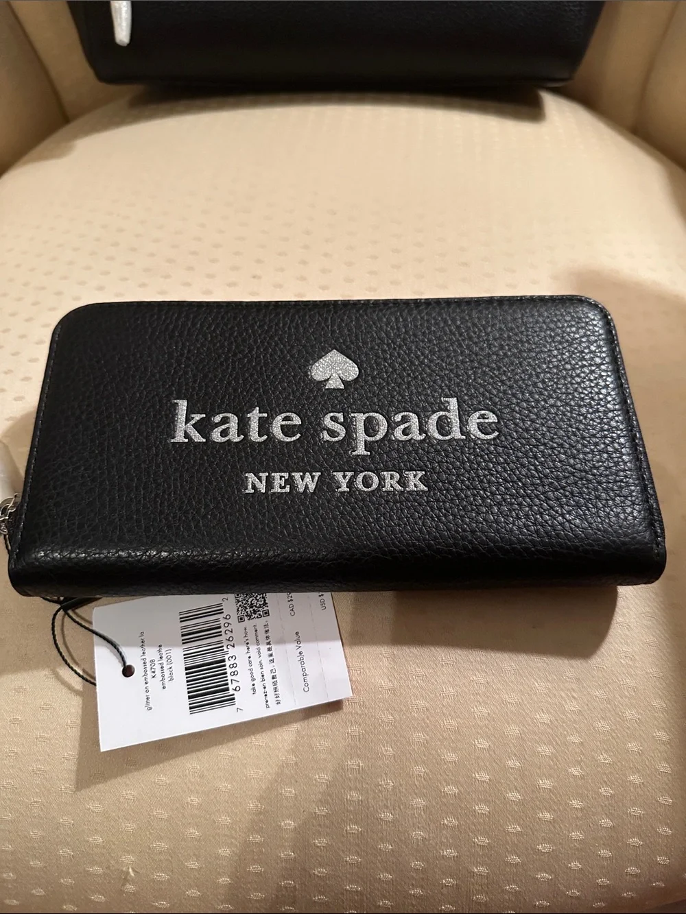kate spade Black Pebbled Leather Shoulder Bag with Matching Wallet